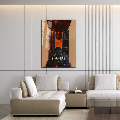Flex Designs Metal Poster Sinners Cartoon Final 16 x 24" Home Goods - Movie 2025 Movie Metal Poster