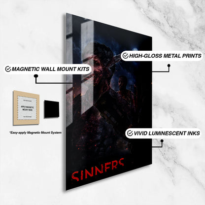 Flex Designs Metal Poster Sinners Final 16 x 24" Home Goods - Movie 2025 Movie Metal Poster
