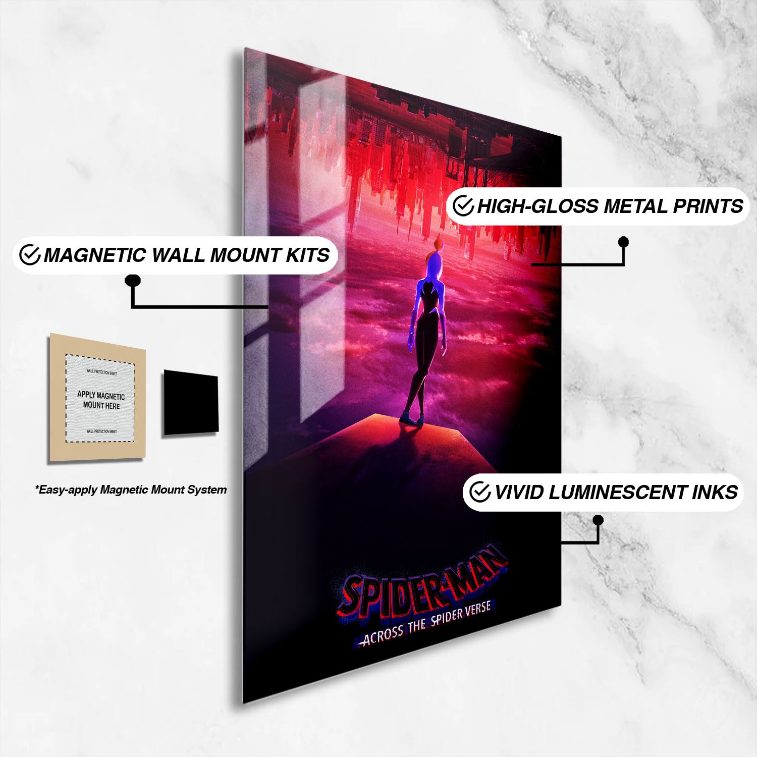 Flex Designs Metal Poster SpiderMan Across the Spiderverse Gwen 16 x 24" Home Goods - Movie 2023 Movie Metal Poster