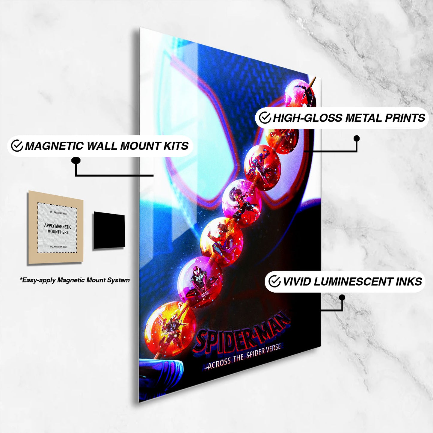 Flex Designs Metal Poster SpiderMan Across the Spiderverse Loop 16 x 24" Home Goods - Movie 2023 Movie Metal Poster