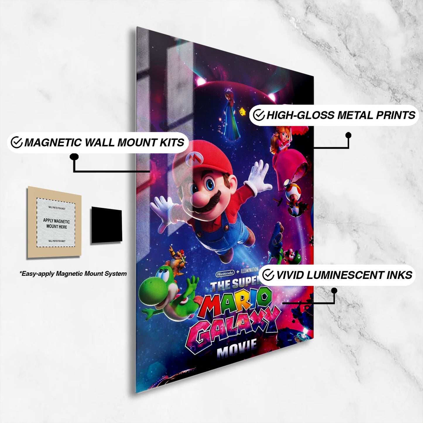 Flex Designs Metal Poster The Super Mario Galaxy Movie Cover 16 x 24" Home Goods - Movie 2026 Movie Metal Poster