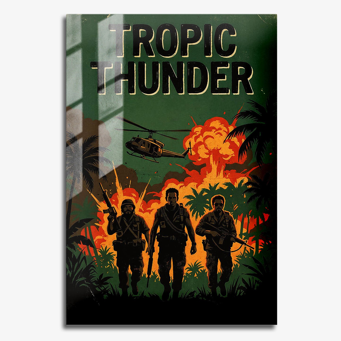 Flex Designs Metal Poster Tropic Thunder Theatrical 11 x 17" Home Goods - Movie 2008 Movie Metal Poster