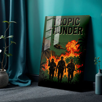 Flex Designs Metal Poster Tropic Thunder Theatrical 24 x 36" Home Goods - Movie 2008 Movie Metal Poster
