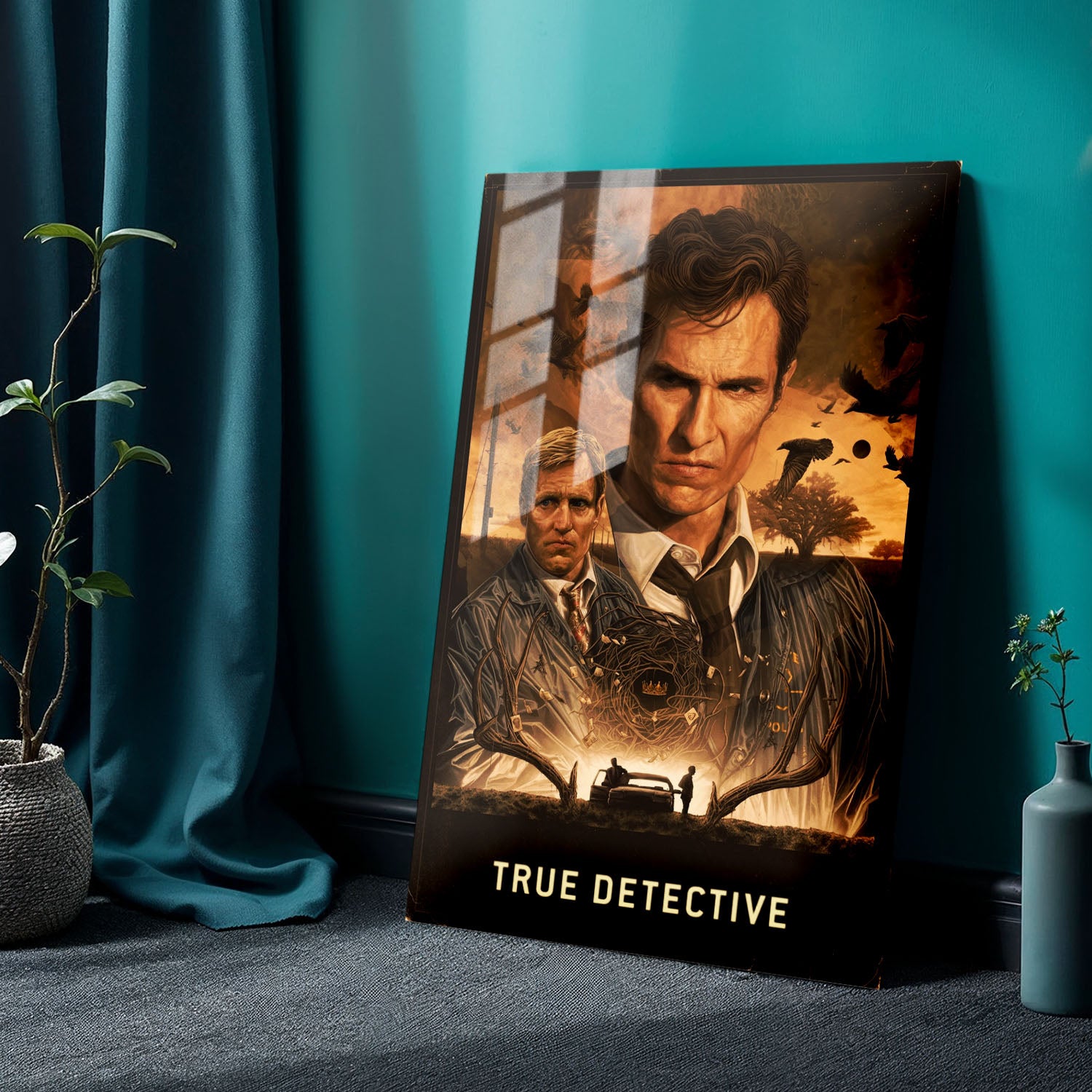 Flex Designs Metal Poster True Detective Cinematic 24 x 36" Home Goods - TV Show 2014 TV Show Metal Poster