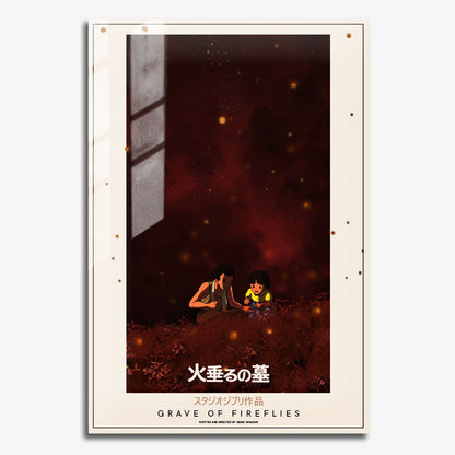 Flex Designs Metal Poster Grave of the Fireflies Classic 11 x 17" Home Goods - Movie 1988 Movie Metal Poster