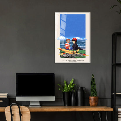 Flex Designs Metal Poster Kikis Delivery Service Classic 24 x 36" Home Goods - Movie 1989 Movie Metal Poster
