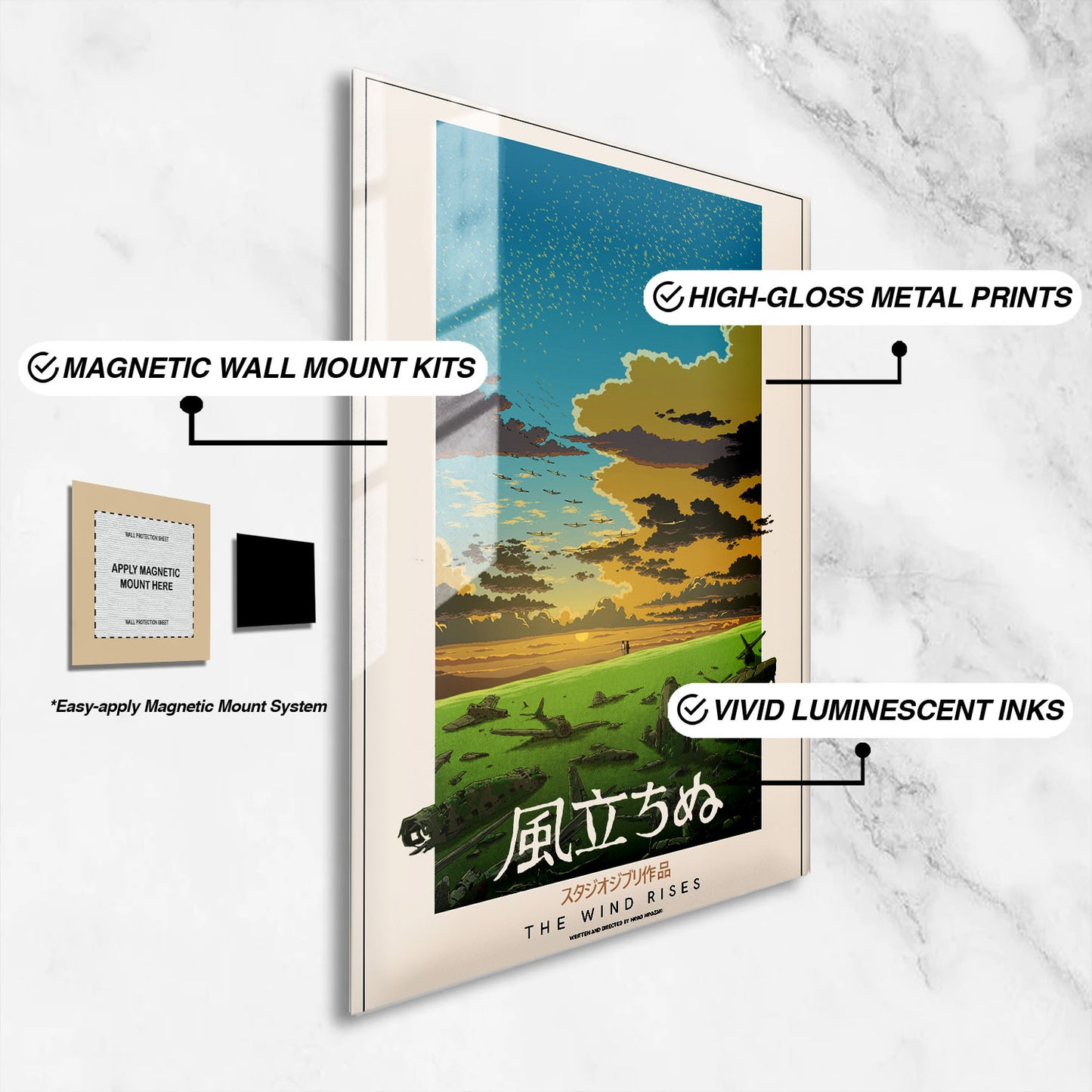 Flex Designs Metal Poster The Wind Rises Classic 16 x 24" Home Goods - Movie 2013 Movie Metal Poster