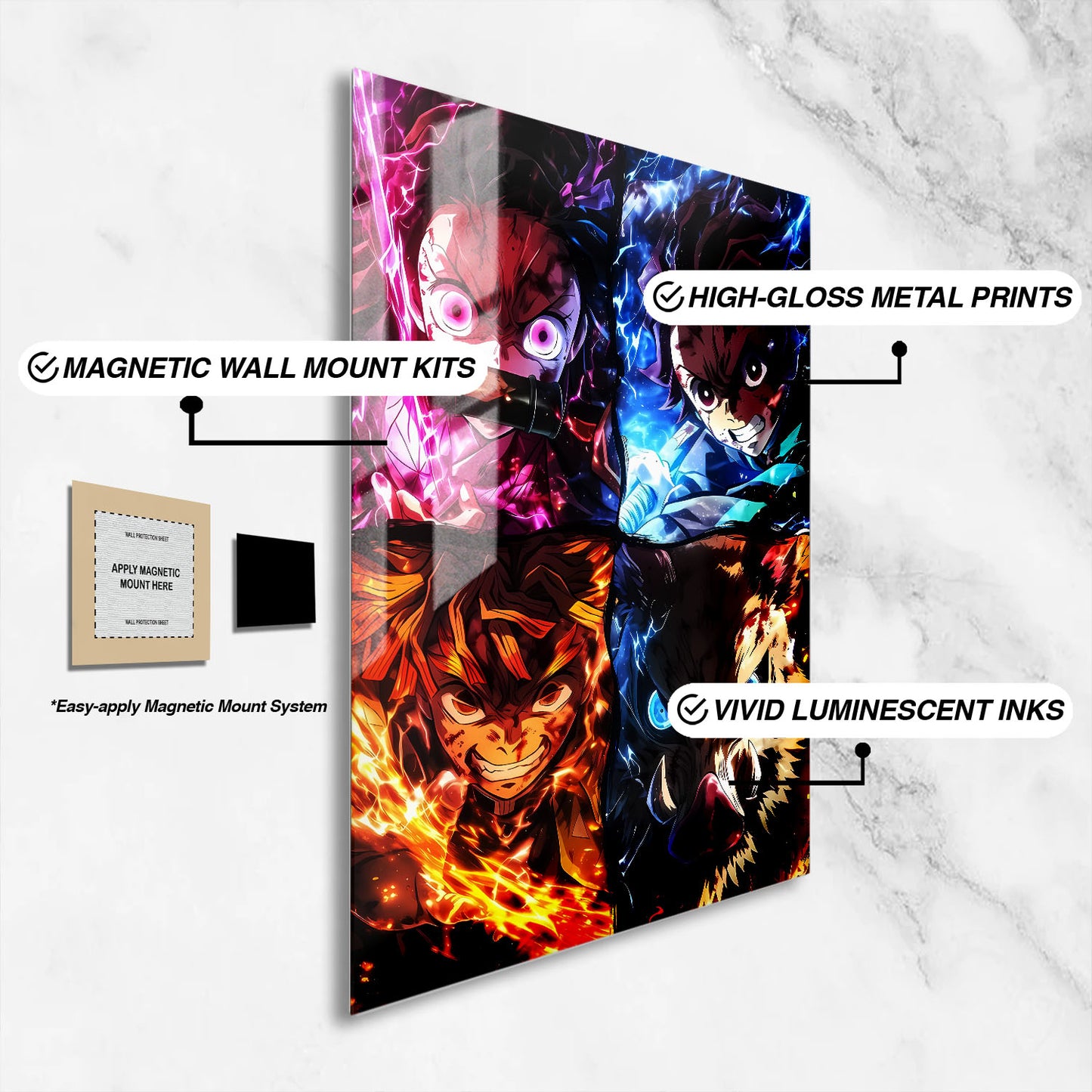 Flex Designs Metal Poster Demon Slayer Aura 16 x 24" Home Goods - TV Show 2019 TV Show Metal Poster