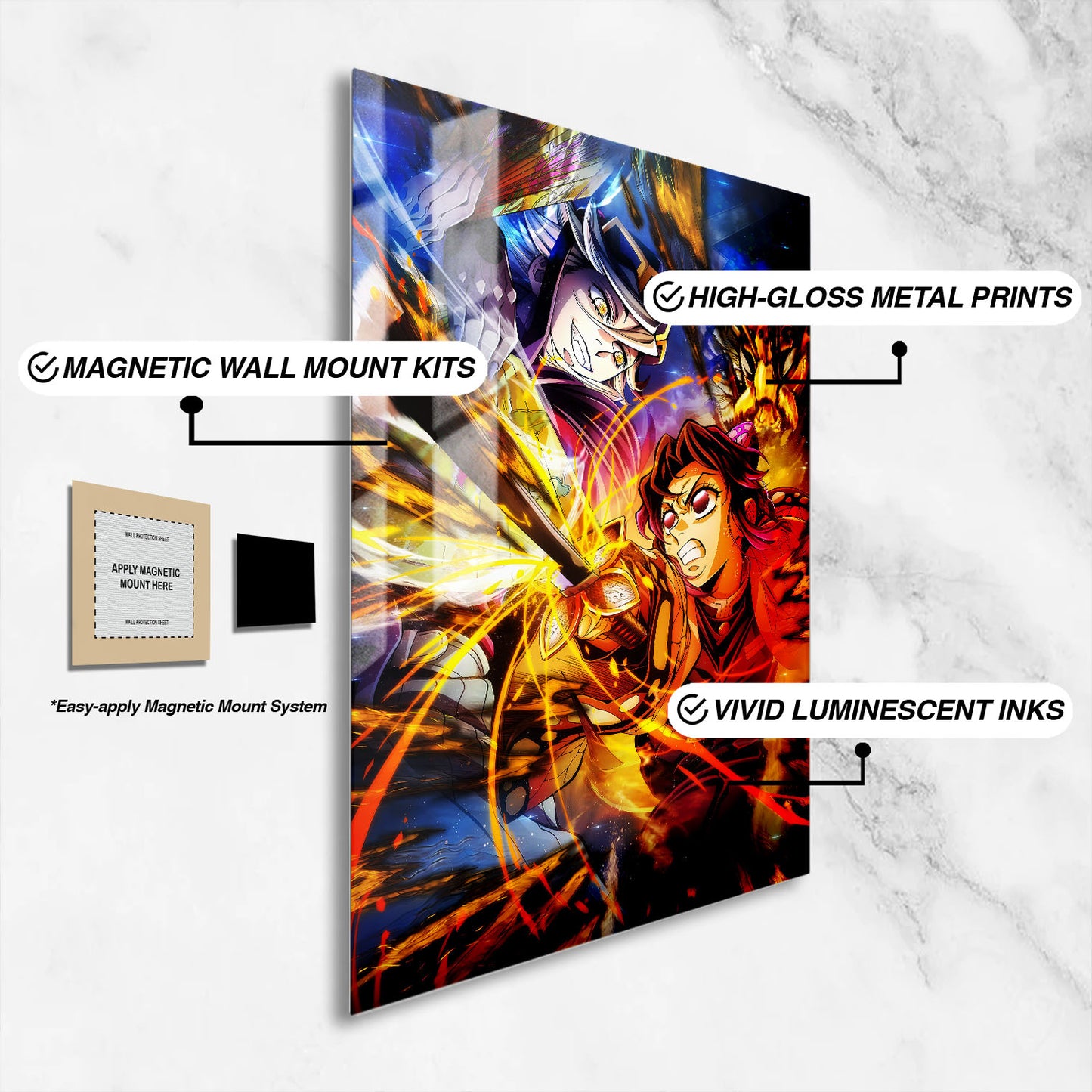 Flex Designs Metal Poster Demon Slayer Infinity Castle Shinobu vs Doma 16 x 24" Home Goods - TV Show 2025 TV Show Metal Poster