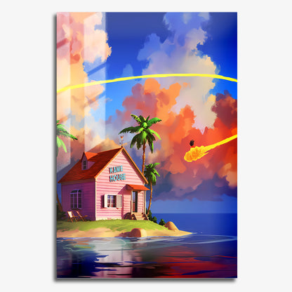 Flex Designs Metal Poster Dragon Ball Kame Island 11 x 17" Home Goods - TV Show 1986 TV Show Metal Poster