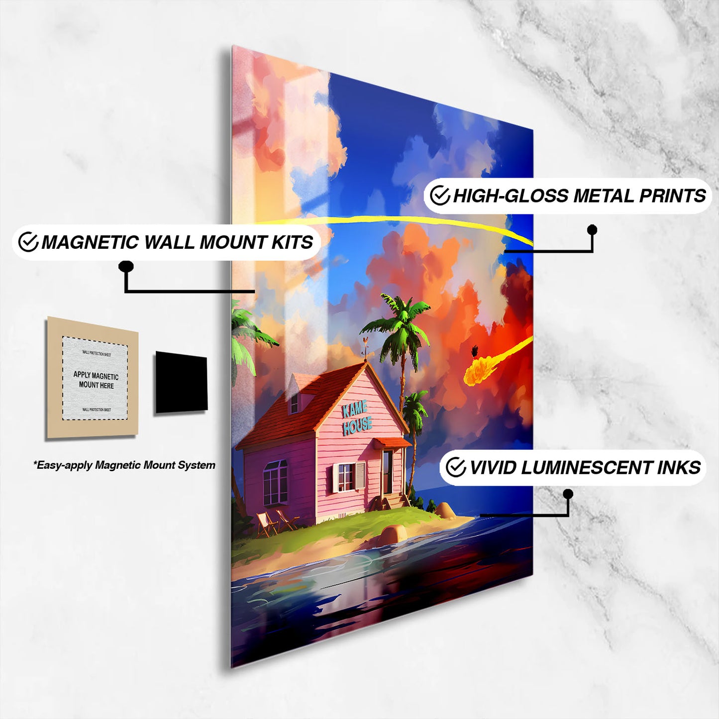 Flex Designs Metal Poster Dragon Ball Kame Island 16 x 24" Home Goods - TV Show 1986 TV Show Metal Poster
