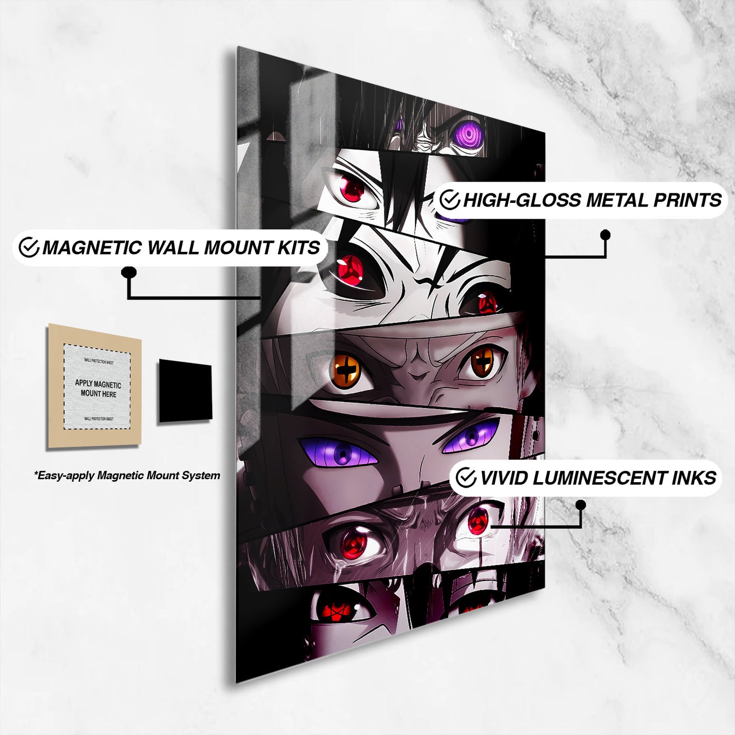 Flex Designs Metal Poster Naruto Ninja Eyes 16 x 24" Home Goods - TV Show 2002 TV Show Metal Poster