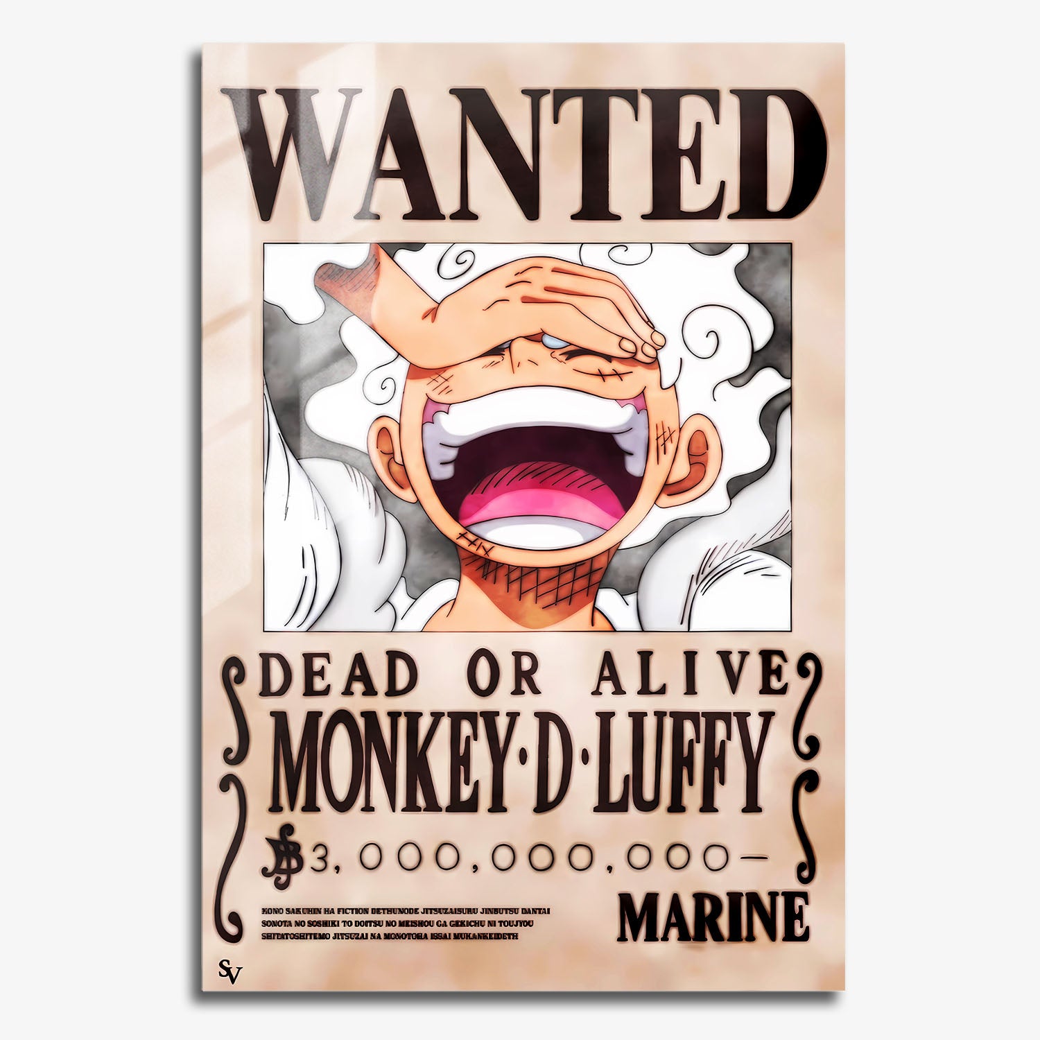 Flex Designs Metal Poster One Piece Luffy Gear 5 Wanted 11 x 17" Home Goods - TV Show 1999 TV Show Metal Poster