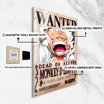 Flex Designs Metal Poster One Piece Luffy Gear 5 Wanted 16 x 24" Home Goods - TV Show 1999 TV Show Metal Poster
