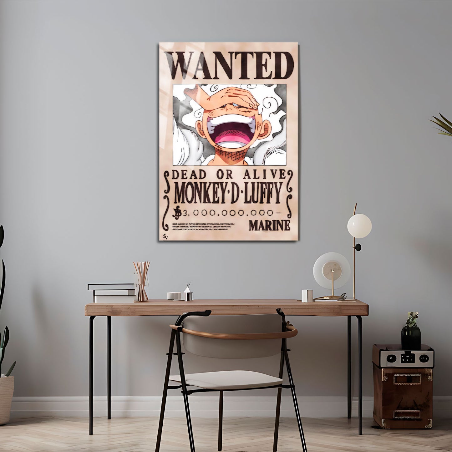 Flex Designs Metal Poster One Piece Luffy Gear 5 Wanted 5 x 7" Home Goods - TV Show 1999 TV Show Metal Poster