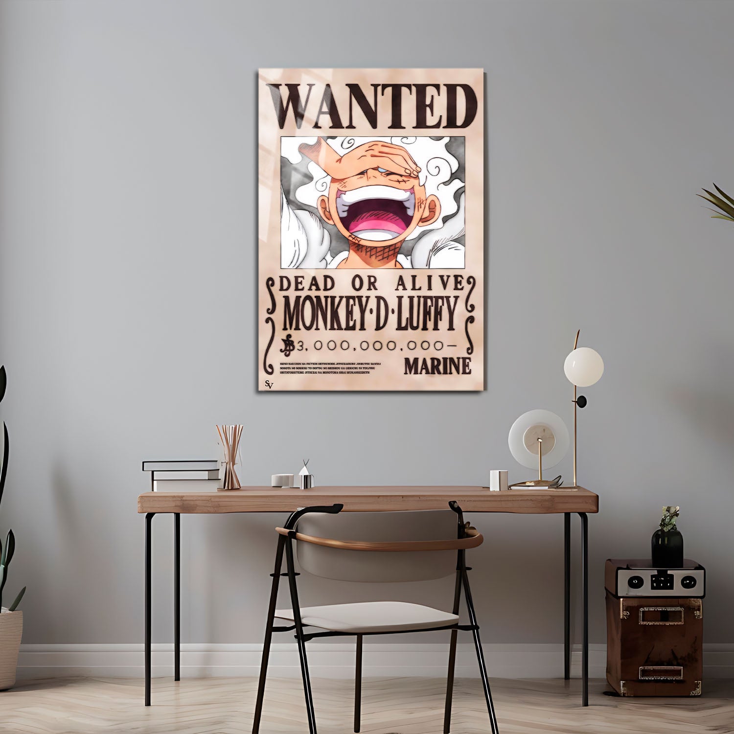 Flex Designs Metal Poster One Piece Luffy Gear 5 Wanted 5 x 7" Home Goods - TV Show 1999 TV Show Metal Poster
