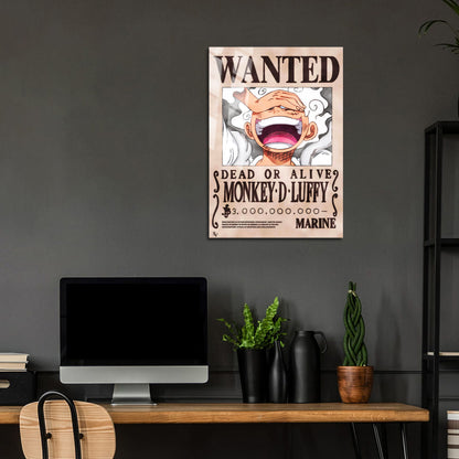 Flex Designs Metal Poster One Piece Luffy Gear 5 Wanted 24 x 36" Home Goods - TV Show 1999 TV Show Metal Poster