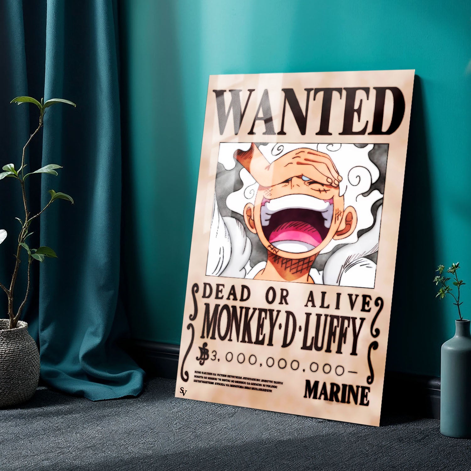 Flex Designs Metal Poster One Piece Luffy Gear 5 Wanted 24 x 36" Home Goods - TV Show 1999 TV Show Metal Poster
