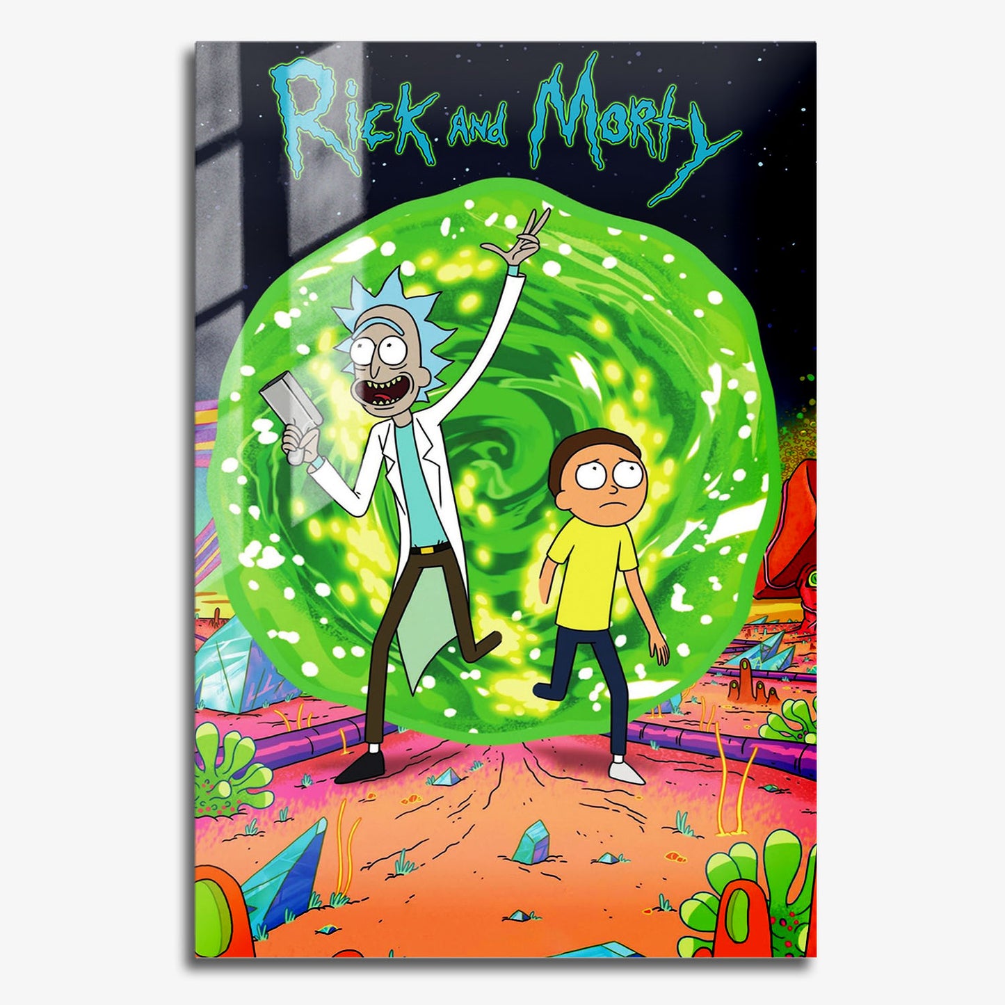 Flex Designs Metal Poster Rick and Morty Alternate 11 x 17" Home Goods - TV Show 2013 TV Show Metal Poster