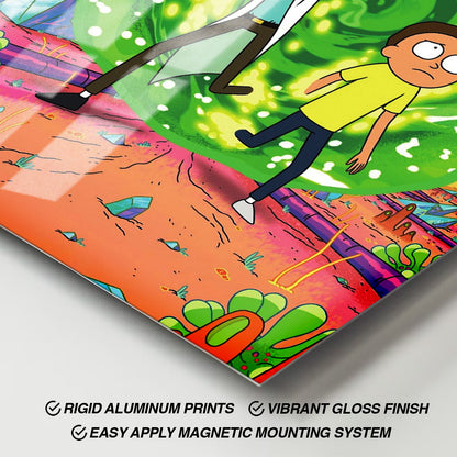 Flex Designs Metal Poster Rick and Morty Alternate 11 x 17" Home Goods - TV Show 2013 TV Show Metal Poster