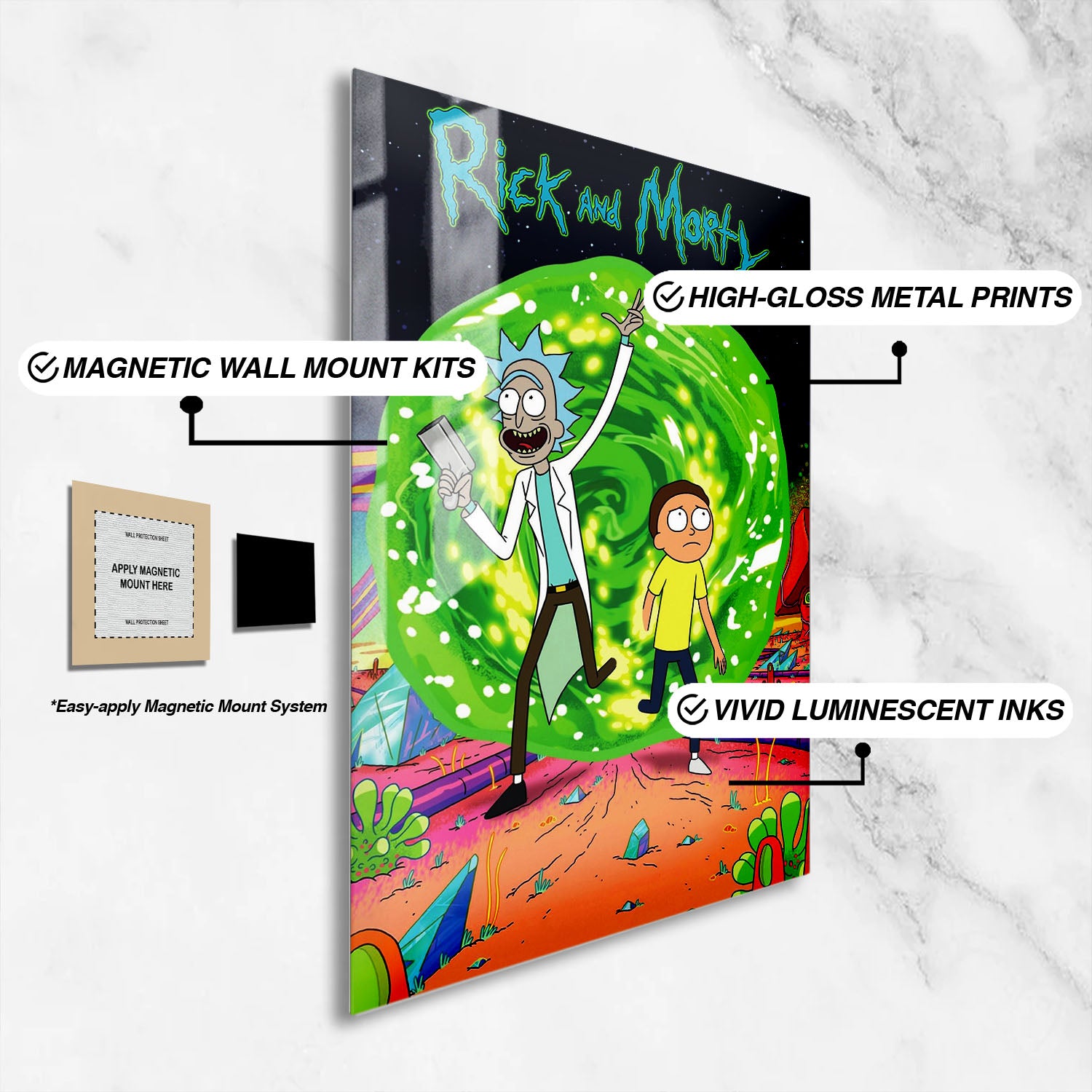 Flex Designs Metal Poster Rick and Morty Alternate 16 x 24" Home Goods - TV Show 2013 TV Show Metal Poster