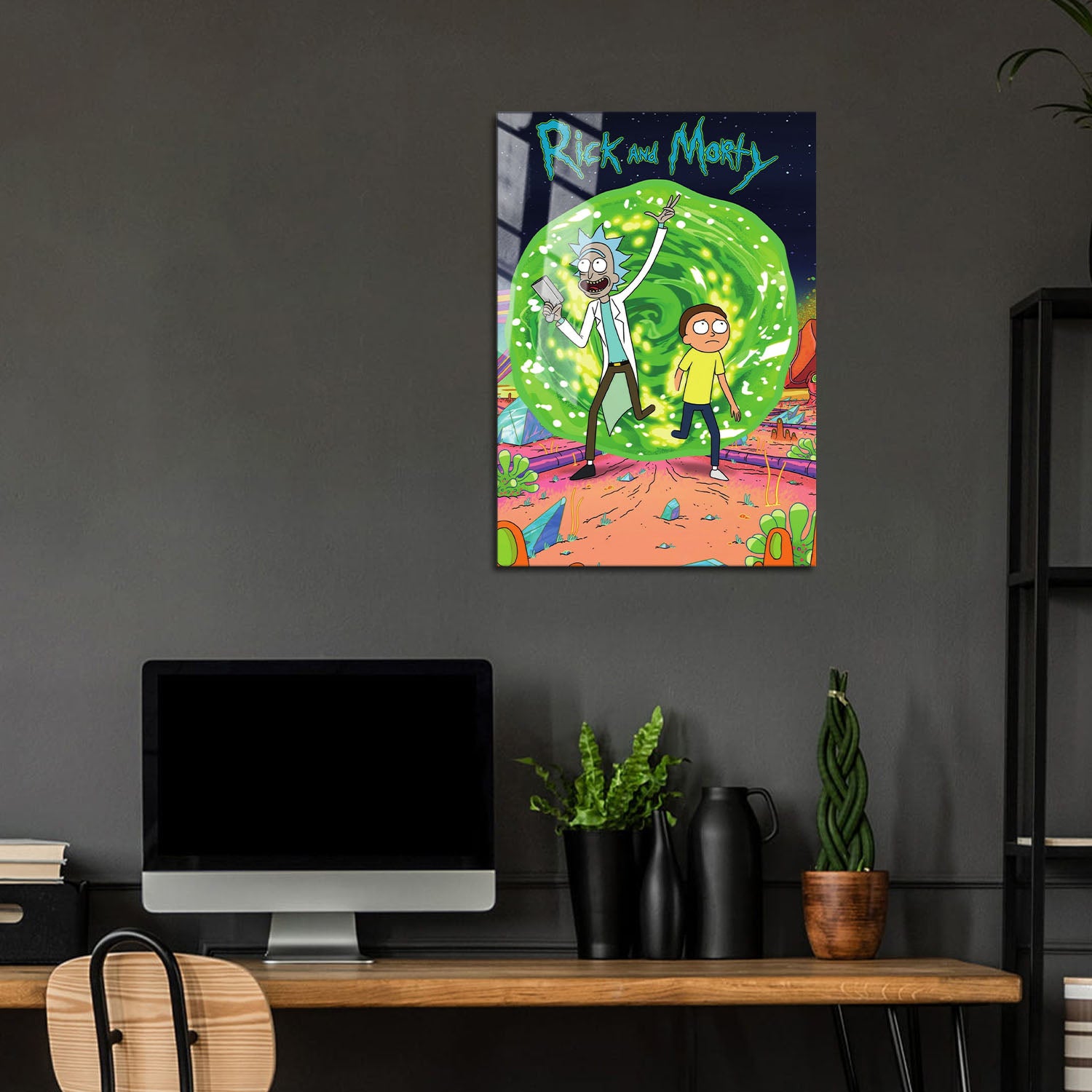 Flex Designs Metal Poster Rick and Morty Alternate 24 x 36" Home Goods - TV Show 2013 TV Show Metal Poster