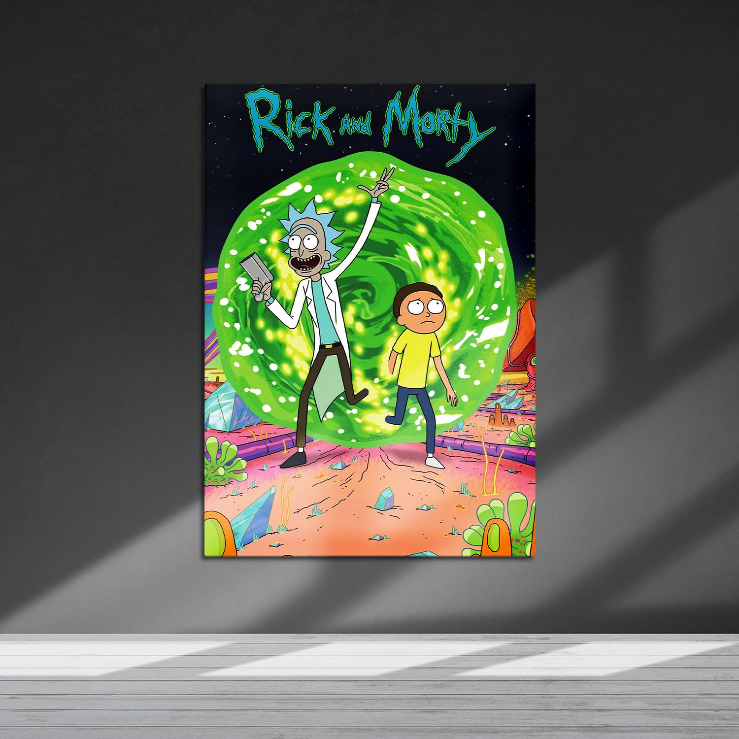 Flex Designs Metal Poster Rick and Morty Alternate 5 x 7" Home Goods - TV Show 2013 TV Show Metal Poster