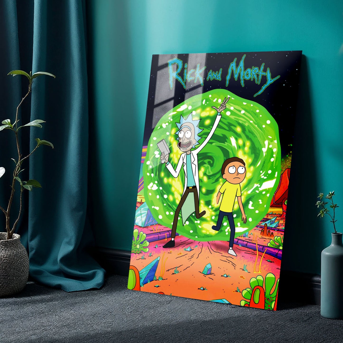 Flex Designs Metal Poster Rick and Morty Alternate 24 x 36" Home Goods - TV Show 2013 TV Show Metal Poster