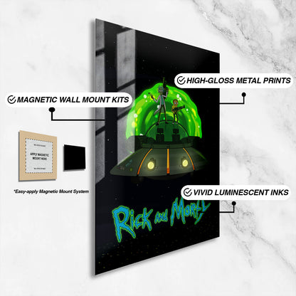 Flex Designs Metal Poster Rick and Morty Key Art 16 x 24" Home Goods - TV Show 2013 TV Show Metal Poster