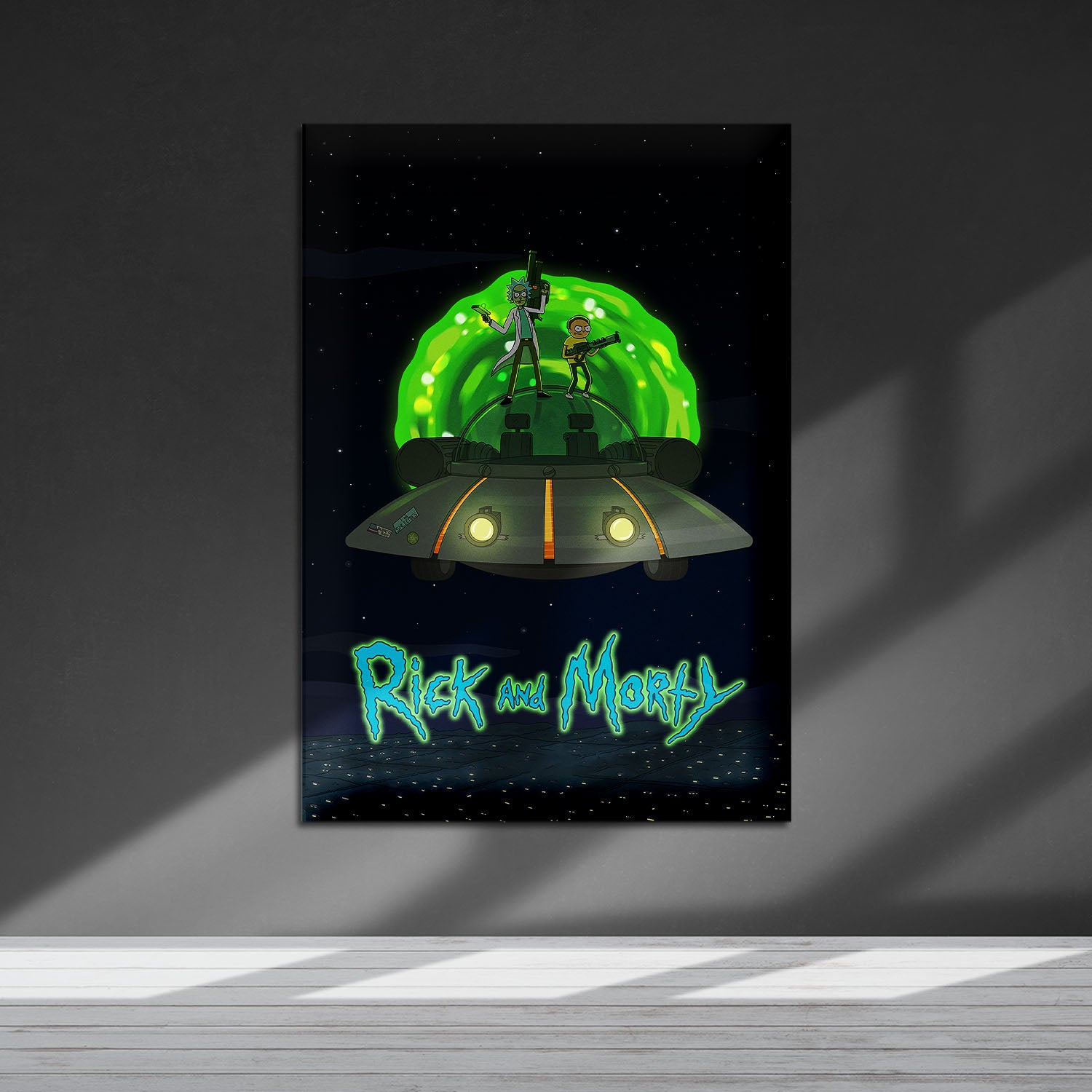 Flex Designs Metal Poster Rick and Morty Key Art 5 x 7" Home Goods - TV Show 2013 TV Show Metal Poster