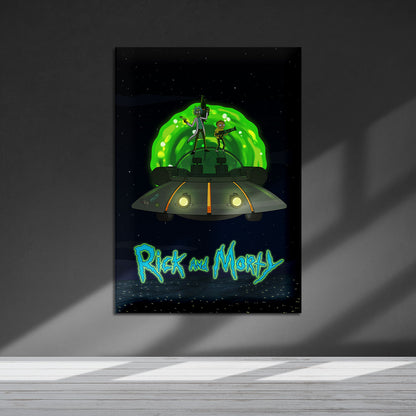 Flex Designs Metal Poster Rick and Morty Key Art 5 x 7" Home Goods - TV Show 2013 TV Show Metal Poster