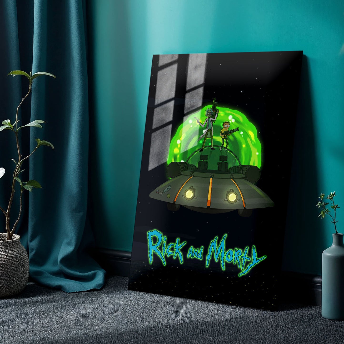 Flex Designs Metal Poster Rick and Morty Key Art 24 x 36" Home Goods - TV Show 2013 TV Show Metal Poster