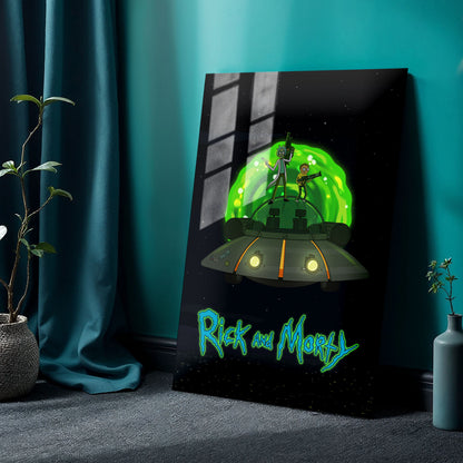 Flex Designs Metal Poster Rick and Morty Key Art 24 x 36" Home Goods - TV Show 2013 TV Show Metal Poster
