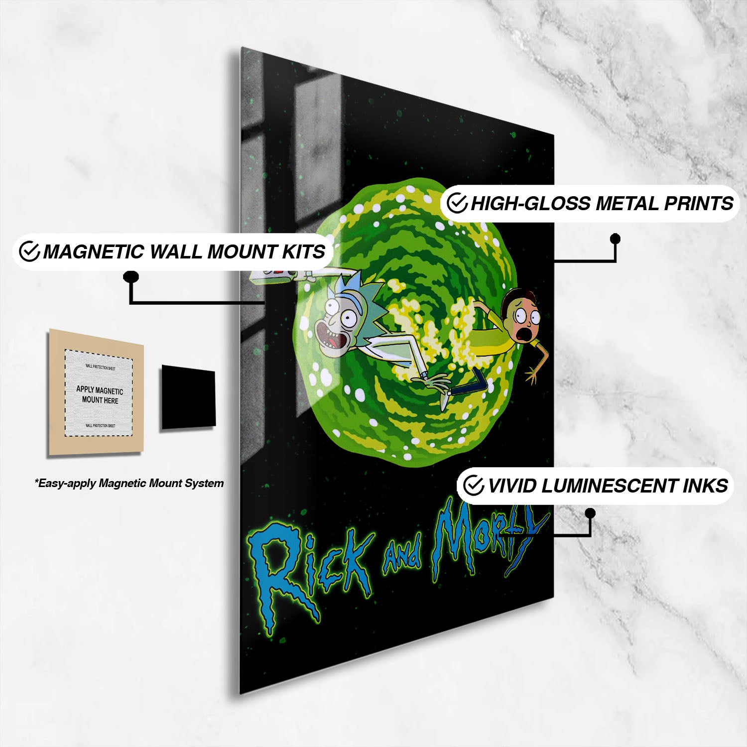 Flex Designs Metal Poster Rick and Morty 16 x 24" Home Goods - TV Show 2013 TV Show Metal Poster