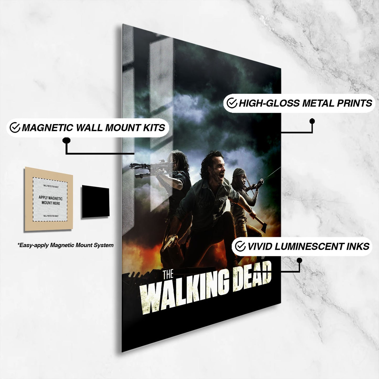 Flex Designs Metal Poster The Walking Dead Key Art 16 x 24" Home Goods - TV Show 2010 TV Show Metal Poster