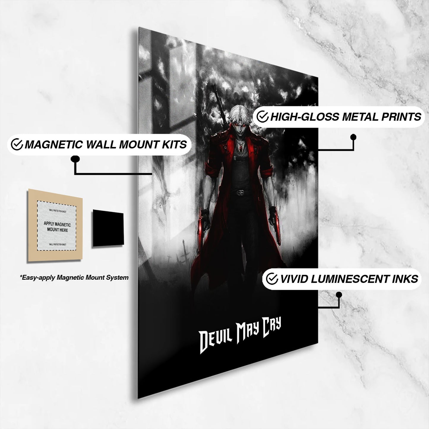 Flex Designs Metal Poster Devil May Cry Noir 16 x 24" Home Goods - TV Show 2025 TV Show Metal Poster