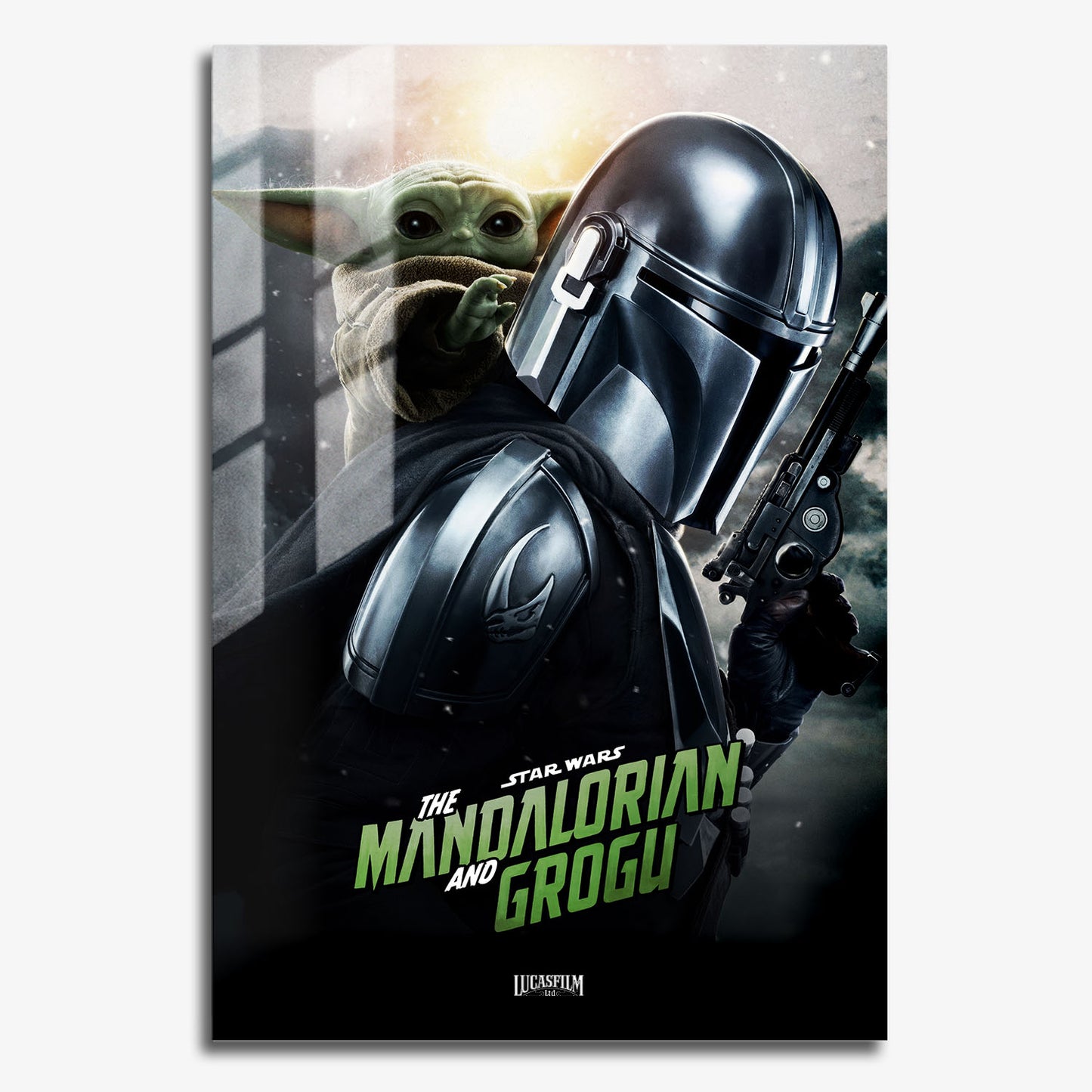 Flex Designs Metal Poster Star Wars The Mandalorian and Grogu Cinematic 11 x 17" Home Goods - Movie 2026 Movie Metal Poster