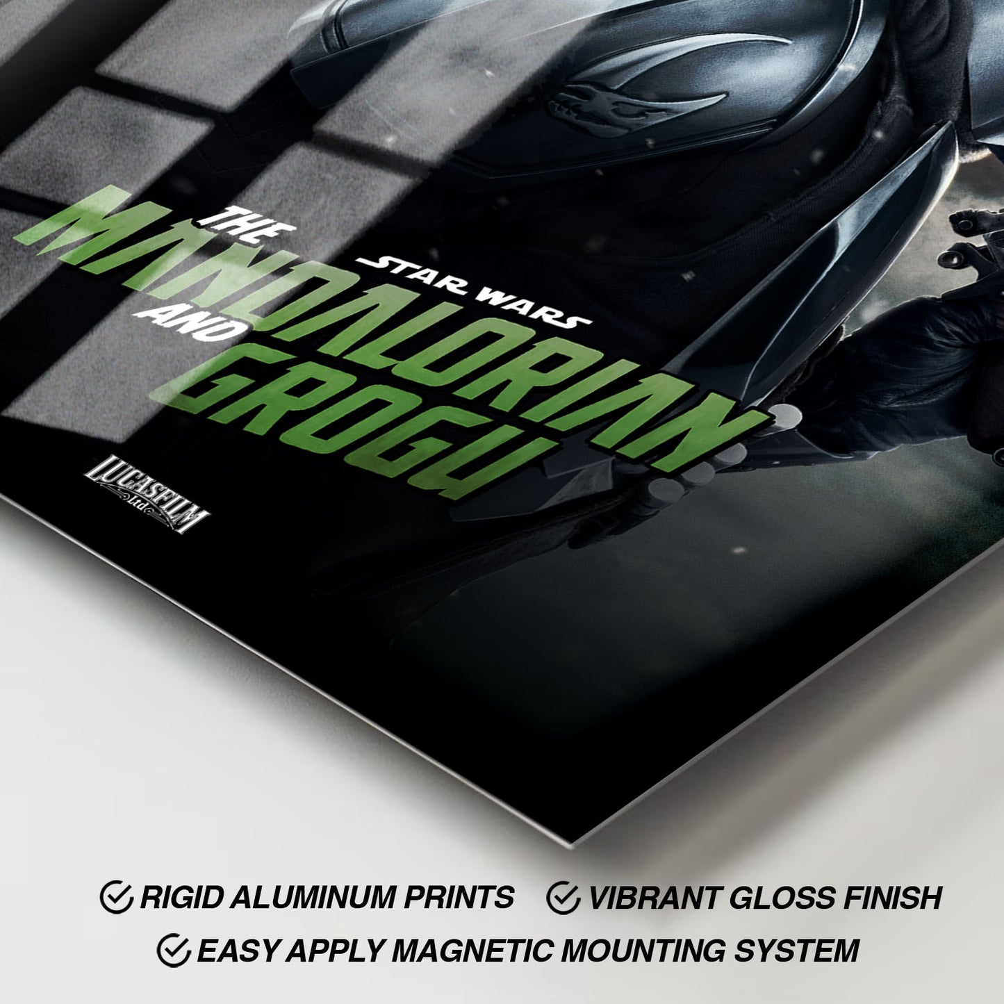 Flex Designs Metal Poster Star Wars The Mandalorian and Grogu Cinematic 11 x 17" Home Goods - Movie 2026 Movie Metal Poster