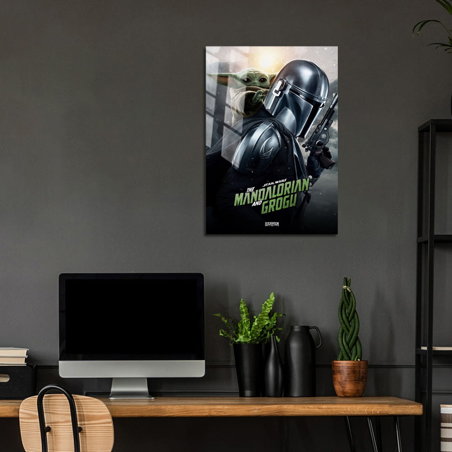 Flex Designs Metal Poster Star Wars The Mandalorian and Grogu Cinematic 24 x 36" Home Goods - Movie 2026 Movie Metal Poster