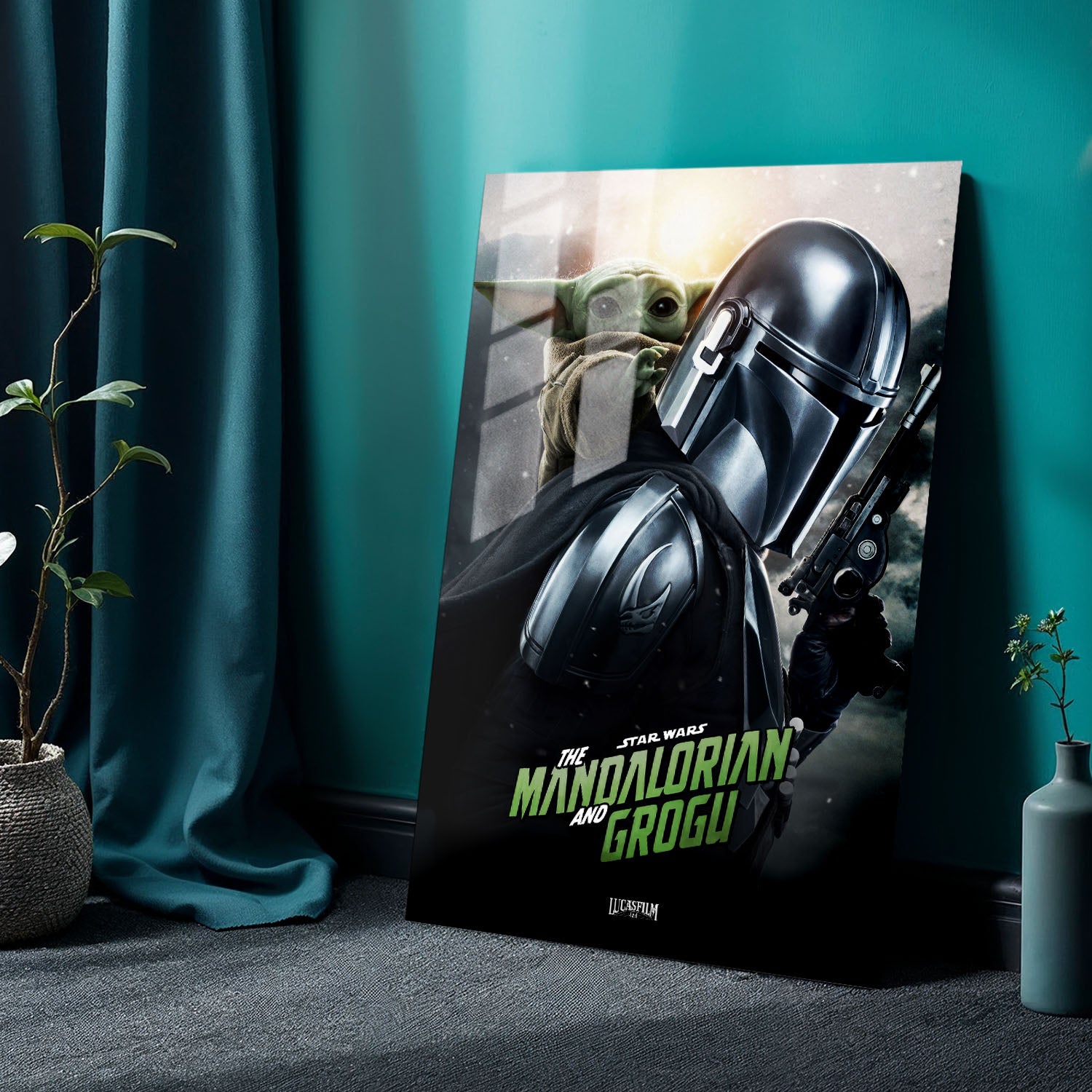 Flex Designs Metal Poster Star Wars The Mandalorian and Grogu Cinematic 24 x 36" Home Goods - Movie 2026 Movie Metal Poster