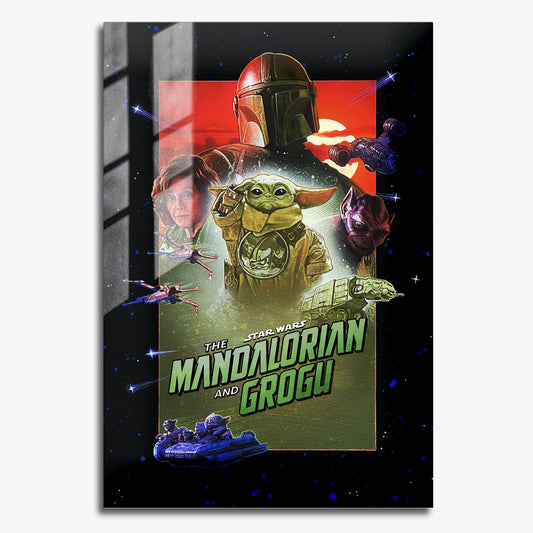 Flex Designs Metal Poster Star Wars The Mandalorian and Grogu Cartoon 11 x 17" Home Goods - Movie 2026 Movie Metal Poster