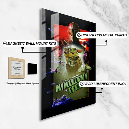 Flex Designs Metal Poster Star Wars The Mandalorian and Grogu Cartoon 16 x 24" Home Goods - Movie 2026 Movie Metal Poster