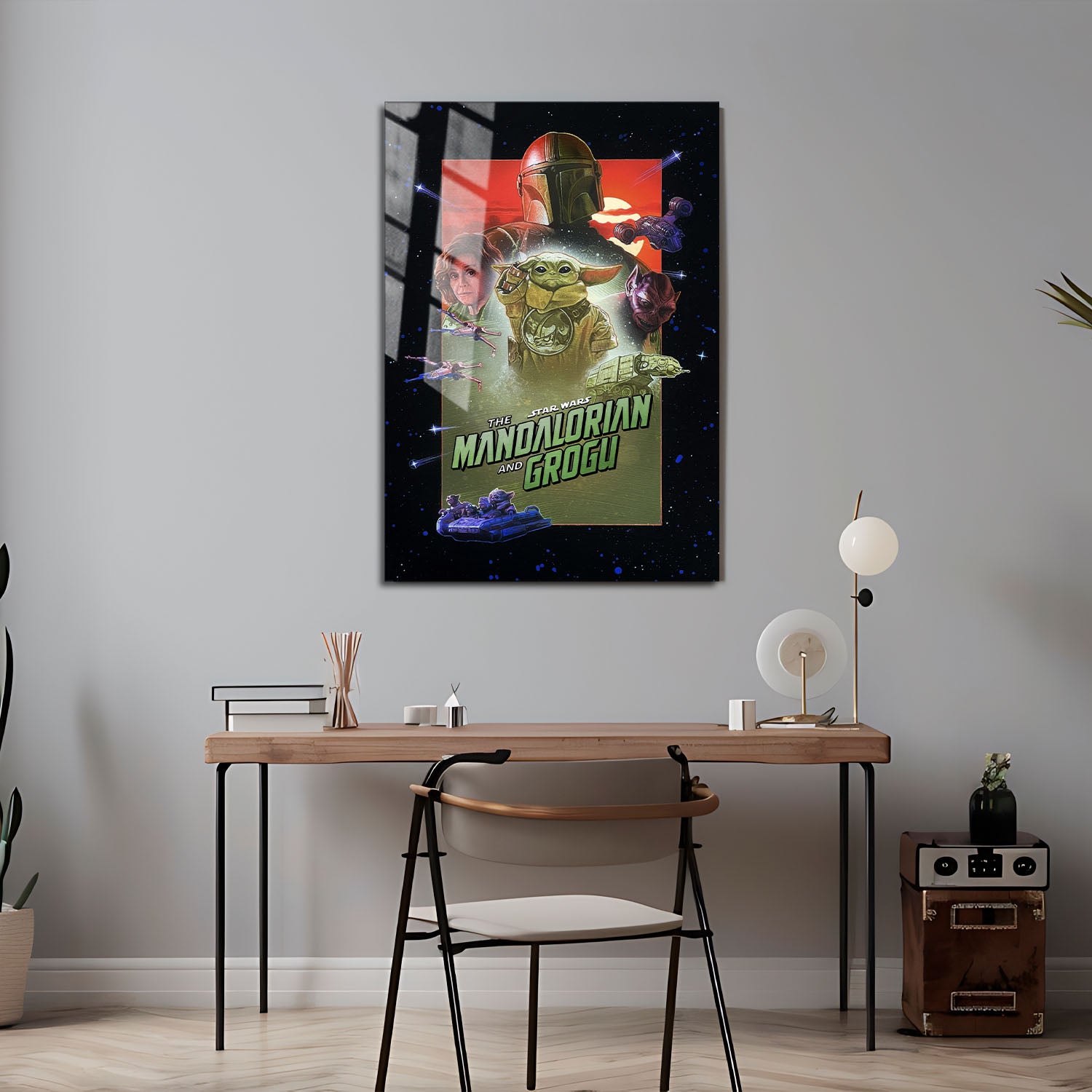 Flex Designs Metal Poster Star Wars The Mandalorian and Grogu Cartoon 5 x 7" Home Goods - Movie 2026 Movie Metal Poster