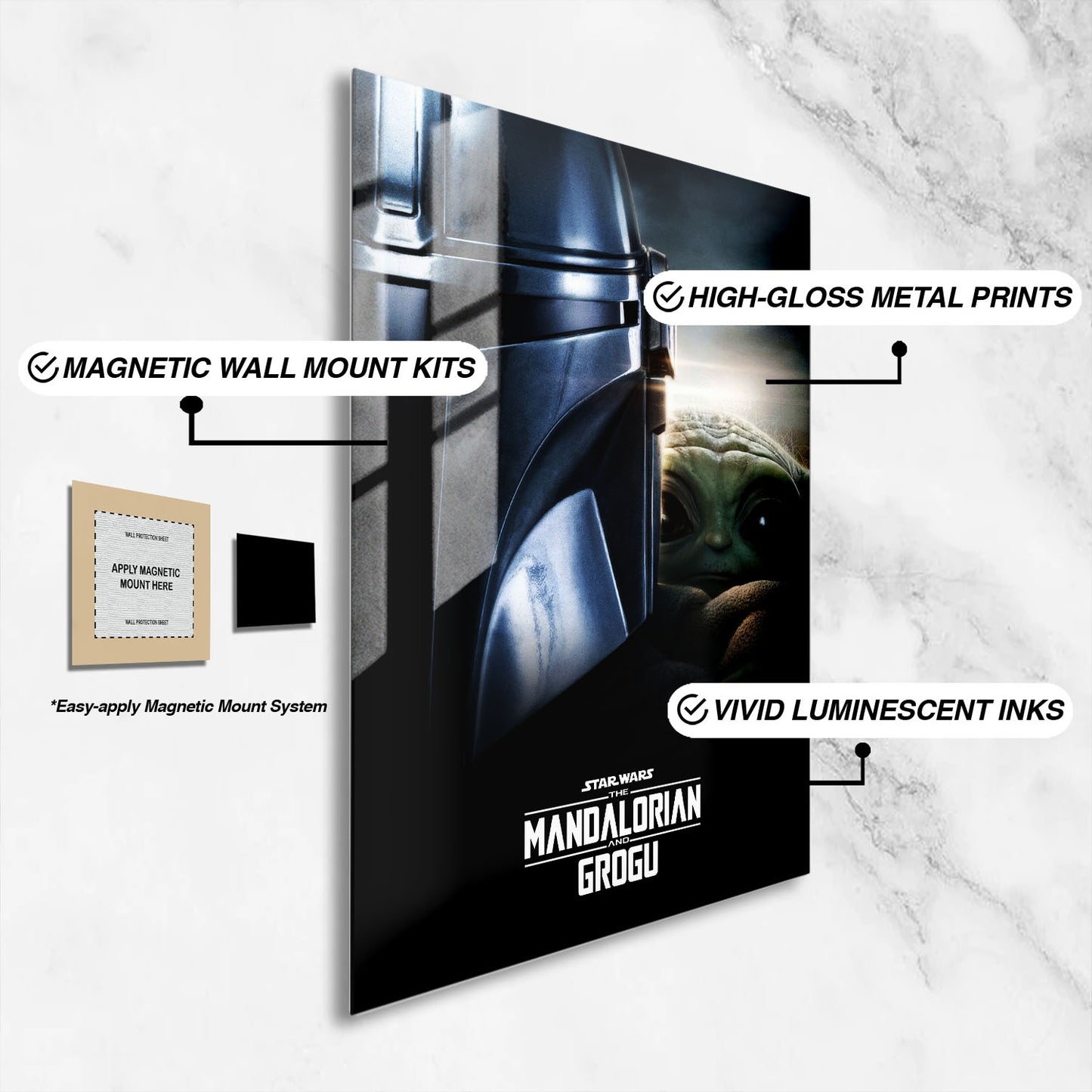 Flex Designs Metal Poster Star Wars The Mandalorian and Grogu Theatrical 16 x 24" Home Goods - Movie 2026 Movie Metal Poster