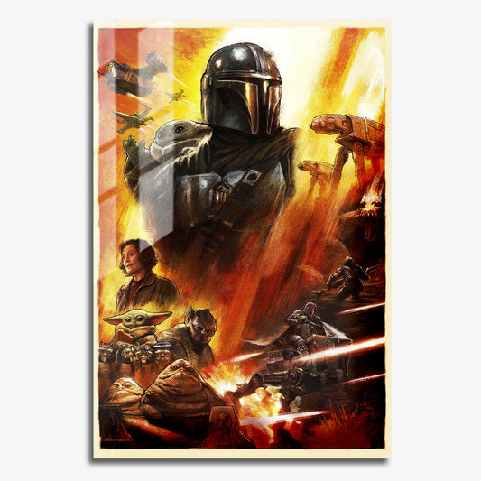 Flex Designs Metal Poster Star Wars The Mandalorian and Grogu Textless 11 x 17" Home Goods - Movie 2026 Movie Metal Poster