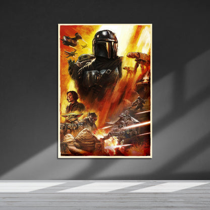 Flex Designs Metal Poster Star Wars The Mandalorian and Grogu Textless 5 x 7" Home Goods - Movie 2026 Movie Metal Poster