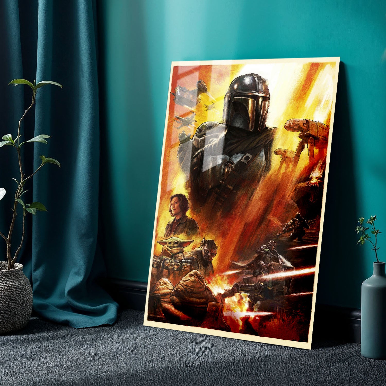 Flex Designs Metal Poster Star Wars The Mandalorian and Grogu Textless 24 x 36" Home Goods - Movie 2026 Movie Metal Poster