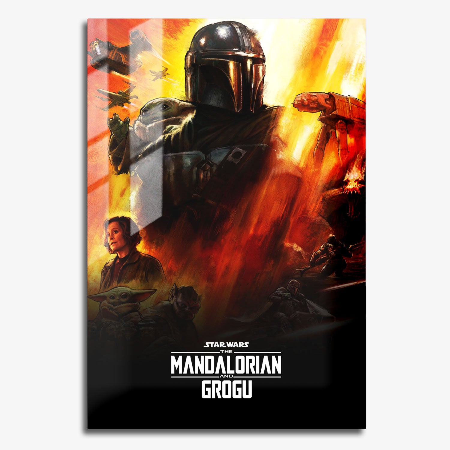 Flex Designs Metal Poster Star Wars The Mandalorian and Grogu 11 x 17" Home Goods - Movie 2026 Movie Metal Poster