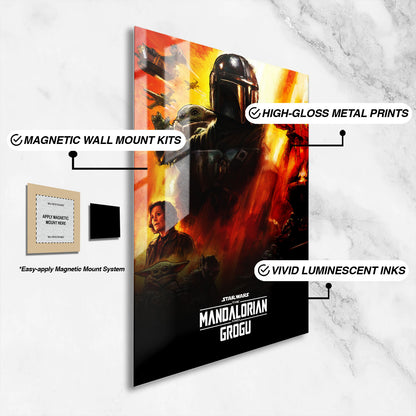 Flex Designs Metal Poster Star Wars The Mandalorian and Grogu 16 x 24" Home Goods - Movie 2026 Movie Metal Poster