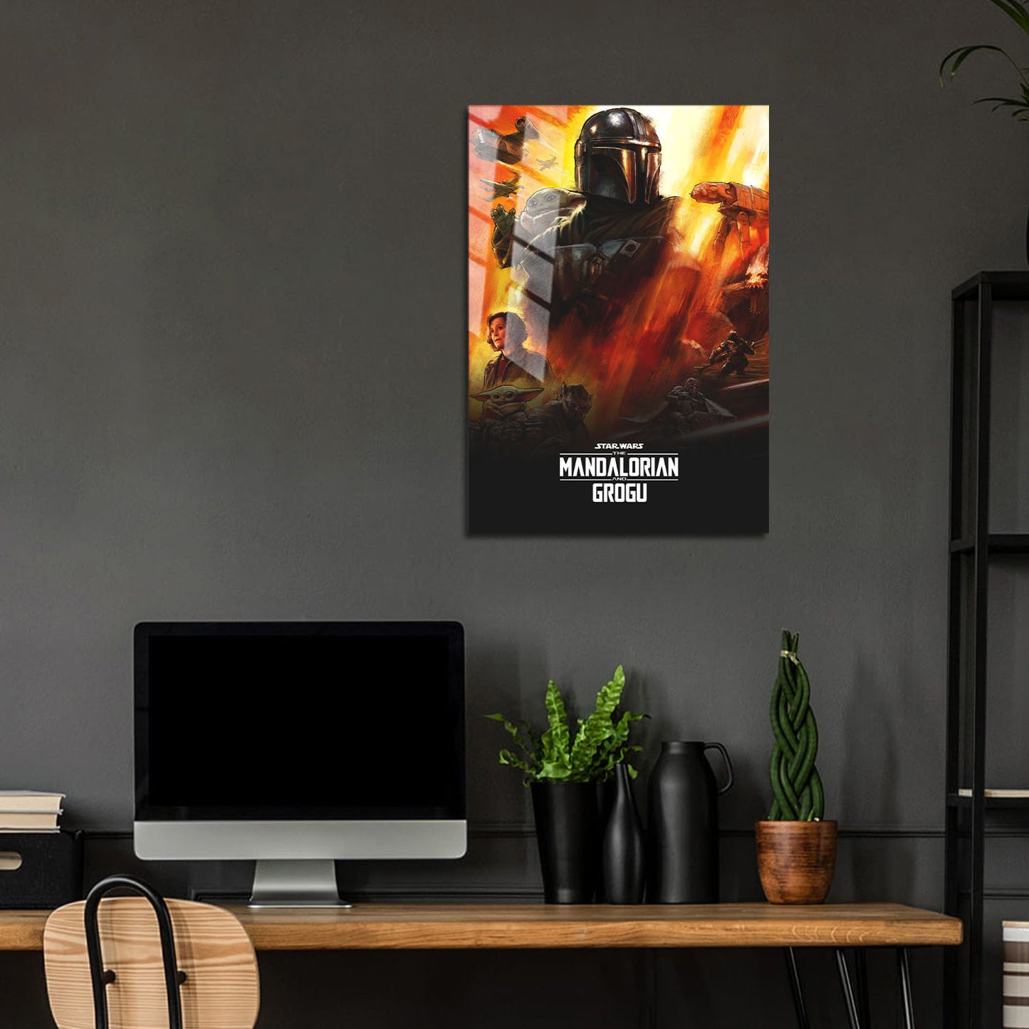 Flex Designs Metal Poster Star Wars The Mandalorian and Grogu 24 x 36" Home Goods - Movie 2026 Movie Metal Poster